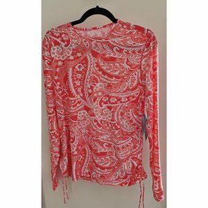 Coolibar UPF 50+ Women's Baikal Swim Top - Sun Protective -Large- Radiant Coral